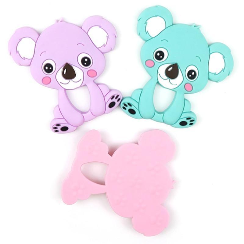 1pc Unique Baby Koala Silicone Teether Teething Chew Toy   Nursing Tool Pendant Food Grade Silicone