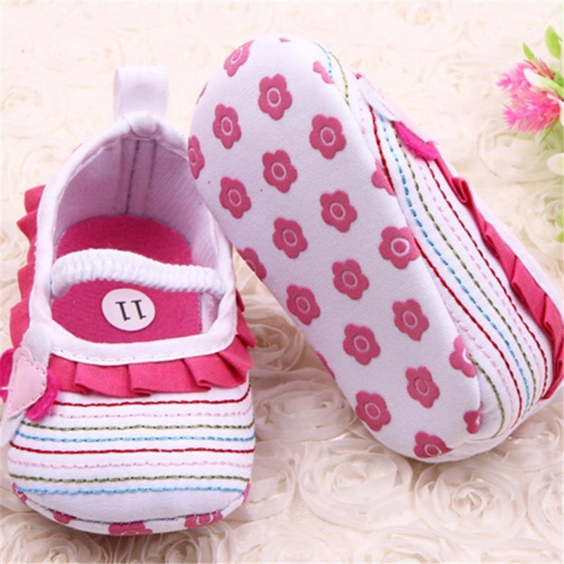 Baby Shoes Flower Ruffled First Walkers Toddler Soft Sole Patchwork Kids Comfortable Pre Walkers Shoe