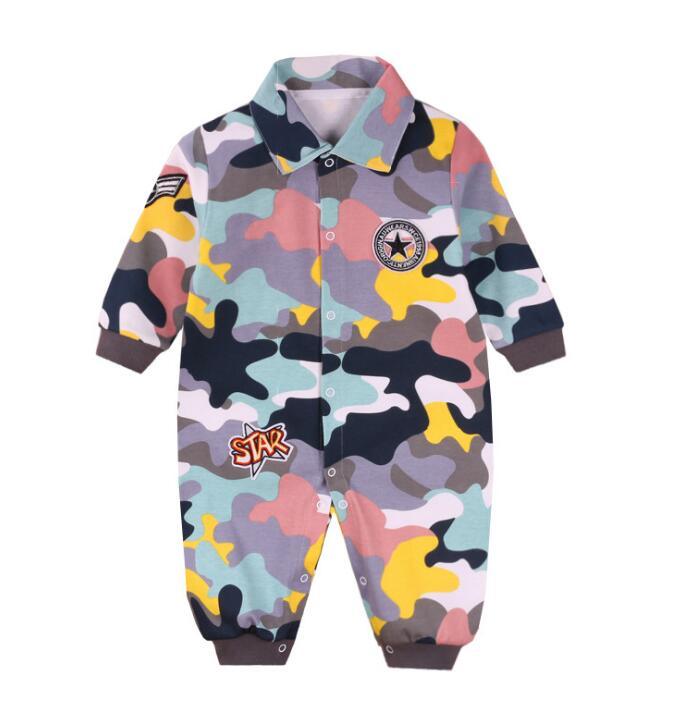 Modern Printed Jumpsuits Gentleman Autumn Long Sleeves Rompers Cotton Baby Clothes for Boys and Girls Outfits Style