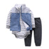 Modern Popular New Set Baby Cotton Long Sleeve Hooded Jacket Pant And Rompers For Newborn Outfits Unisex Clothing