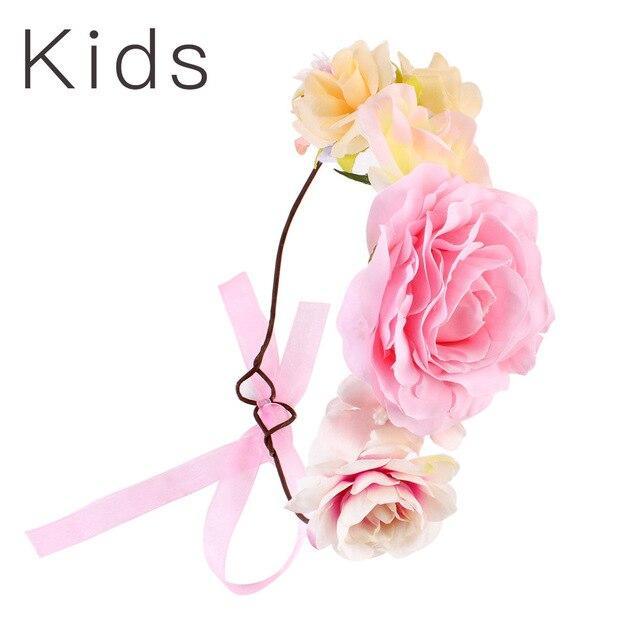 Luxury Handamde Mommy and Baby  Flower Headband Large Flower Crown Mother Kids Flowers  Headwear For Celebration