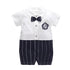 Modern Luxury New Born Baby Summer Gentleman Rompers for Baby Boys Cotton Jumpsuit 0-12M