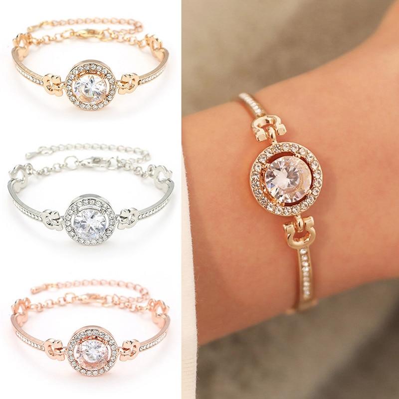 Luxury Diamond Shiny Fashion Luxury Jewelry  Zircon Multi-Layer Bangle Bracelet High Quality Rhinestone Charm Bracelet for Women and Girls