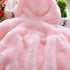 Winter Baby Girls Fur Warm with Cute Rabbit Ears Cloak Coat In Elegant Modern Style For Baby Girls