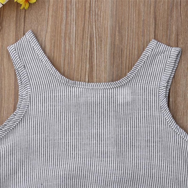 Newborn Baby Girl Boy Clothes Cotton Linen Sleeveless Button Bodysuit Outfits Set Jumpsuit Romper