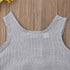 Modern Retro Summer Newborn Baby Girl / Boy Sleeveless Button Bodysuit Outfits Set Romper In elegant Deisgn