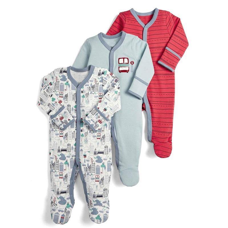 3pcs Set Baby Romper Newborn Sleep suit Flower Baby Rompers Infant Baby Clothes Long Sleeve Newborn Jumpsuits Pajamas for Kids