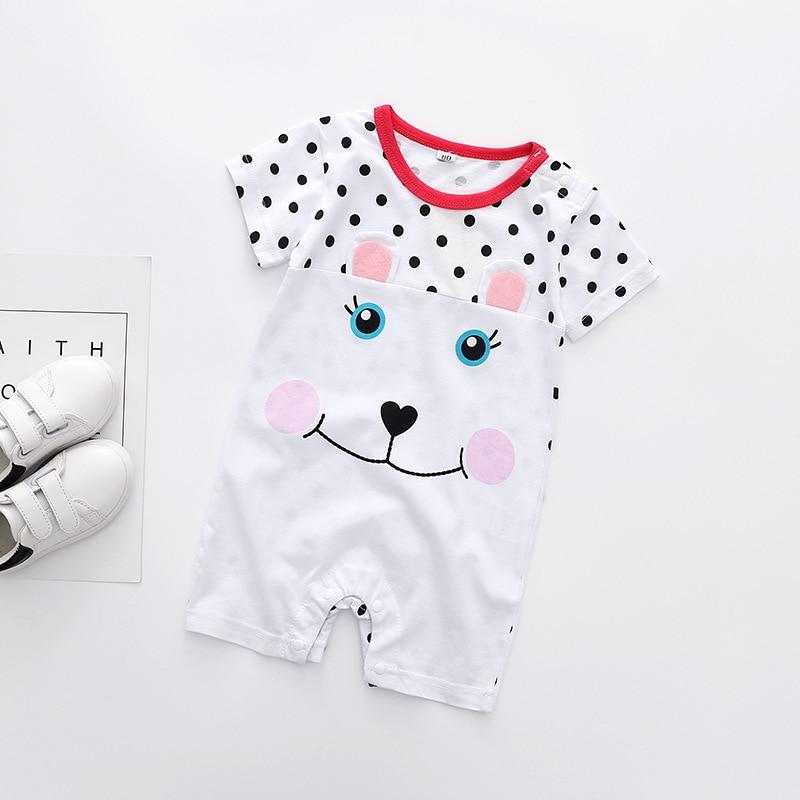 Modern Interesting Newborn Baby Boy and Girl Cartoon Animal Printed Short Sleeve Romper Jumpsuit For Kids