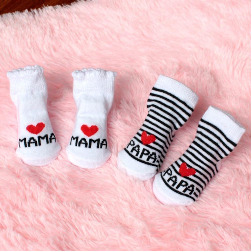 Baby Socks Cotton Infant Boy Girl Slip-resistant Floor Socks Love Mama Papa Letter Socks Anti-slip