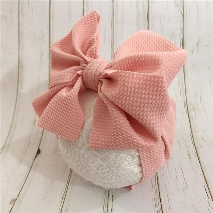 Modern Luxury Adjustable Big Bow Headwrap Baby Headband Top Knot Headbands, Over Sized Bow Hair Turban Newborn Head Band for Girls