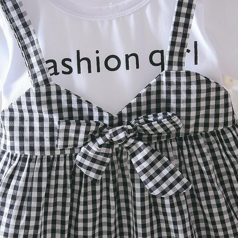 Retro Modern Baby Girl Clothing 0-3Y Casual Toddler Dress Plaid Fake Party Birthday Dress For Girls Between 6-24 Months