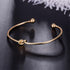 Fashion Bohemia Leaf Round Knot Cuff Bangle Gold Chain Charm Bracelet  for Women Simple Geometric Bracelets Luxury Jewelry