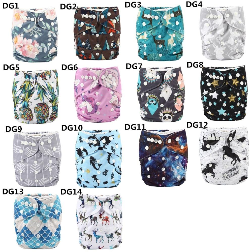 Baby Pocket Cloth Diaper Nappy Reusable Adjustable Washable No Inserts Nappie For Baby In Modern Printed Style