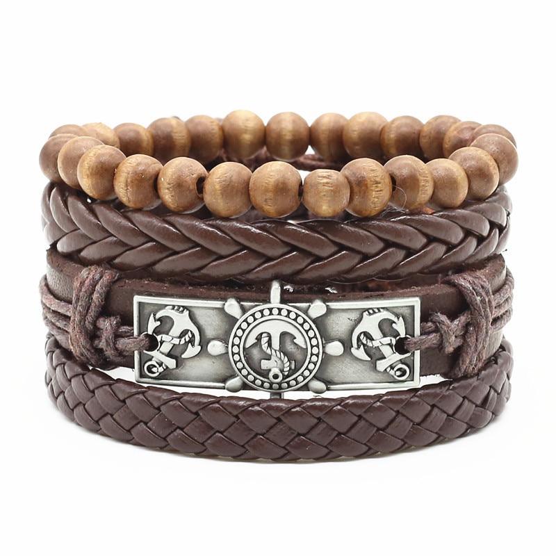 Handmade Modern Fashion New Luxury Wood Bead Charm Amazing Premium Leather Elegant Bracelet For Women