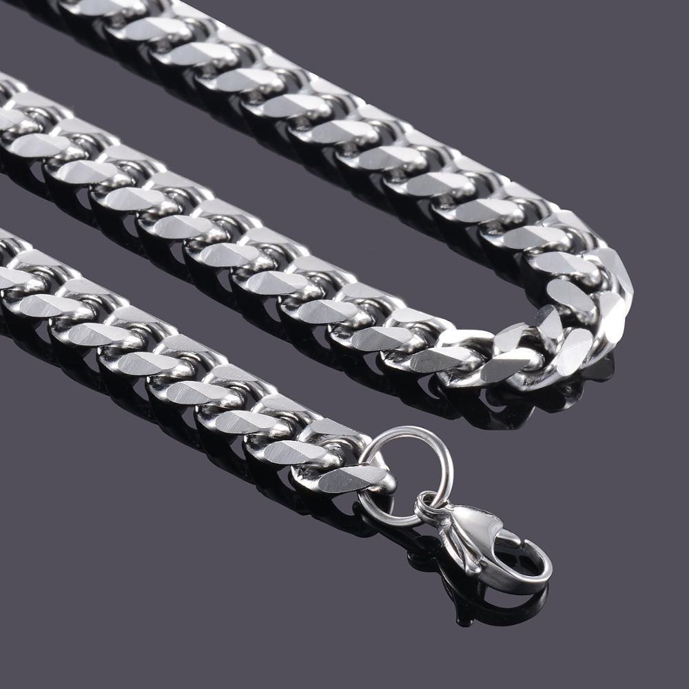 Never Fade 925 Stainless Steel  Chain Necklace Waterproof  Men Link Curb Chain Gift Jewelry