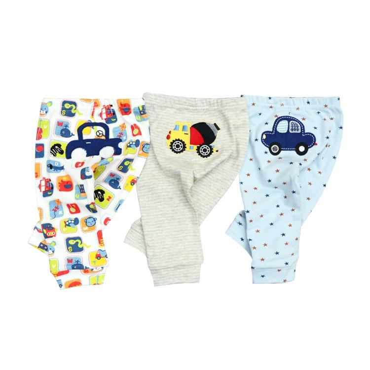 3/4PCS/SET Newborn Pants Cartoon Design Four Seasons Baby 100%Cotton Soft Girl Pants Baby Boy trousers Pants 0-24M For Kids