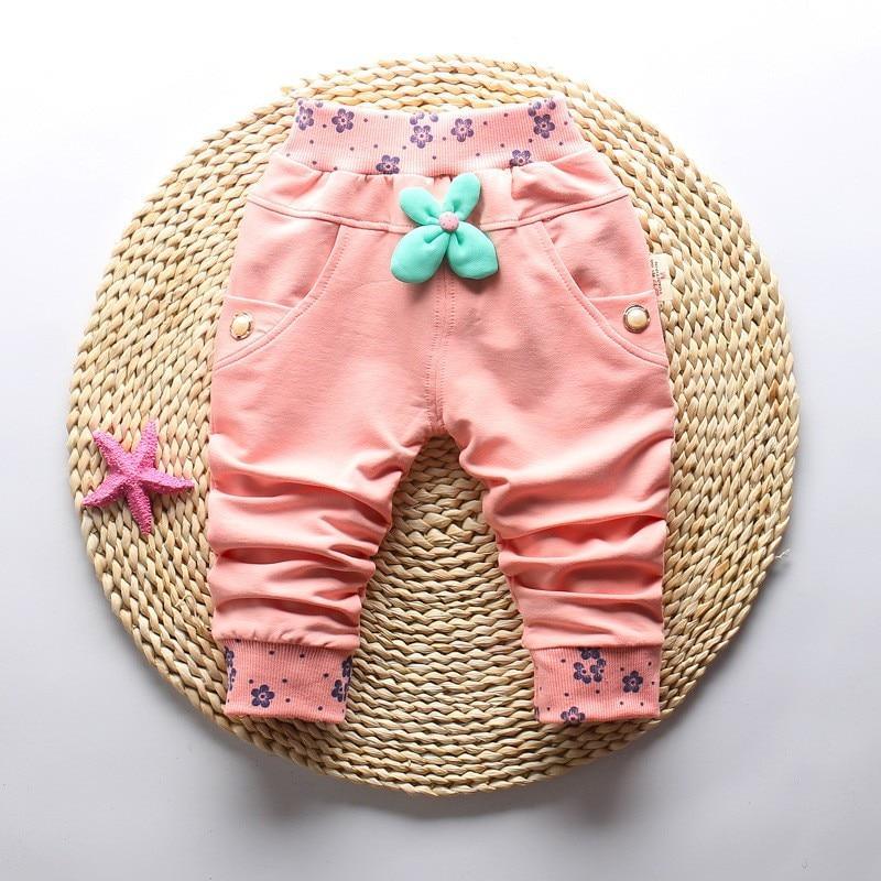 New Spring 100% cotton High-quality Cute Butterfly Embroidery Pattern Baby Girls Pants For 0-3 year Baby Girl