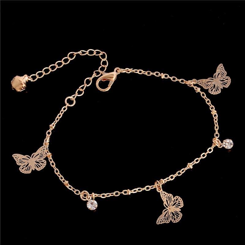 New Arrival Butterfly and Owl Charm Anklet Bracelet For Women Gold-Color Bracelet Foot Chain Ankle jewelry