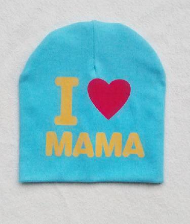Modern Popular Baby Knitted Warm Cotton Beanie Hat cap For Toddler Baby Kids Cap for Girls &  Boys I love Mama Prints Baby Hat Design