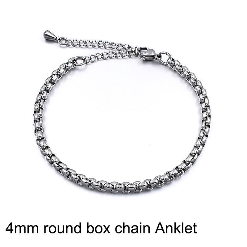 Luxury High Quality Unisex Silver Color Stainless Steel Beach Anklet For Women and Men Luxury Brecelet for Hand or Leg Chain Foot Jewelry