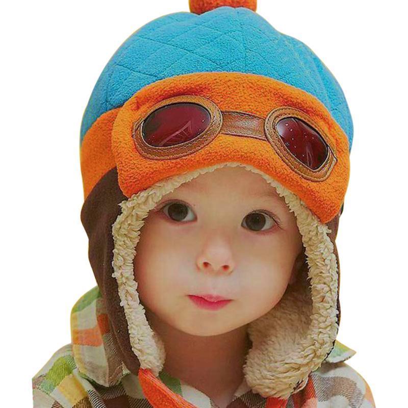 Modern Pilot Winter Warm Baby Hats Infant Toddlers Boys Girls Pilot Caps Ear flap Hat For Boys