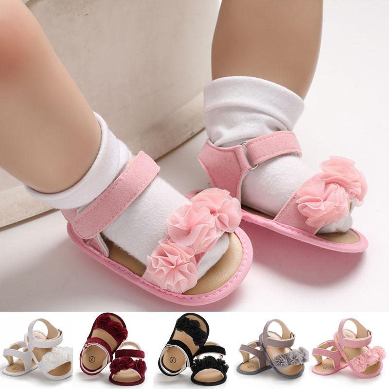 Princess Cute Baby Girls Newborn Infant Floral Sandals Soft Crib Walkers Breathable Shoes Best Baby Gift