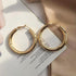 New Minimalist Gold Metal Large Circle Geometric Round Big Hoop Earrings for Women and Girl In Wedding Party Jewelry Style