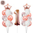 Birthday Balloons Foil Number Ballon Banner Party Decorations  Rose Gold