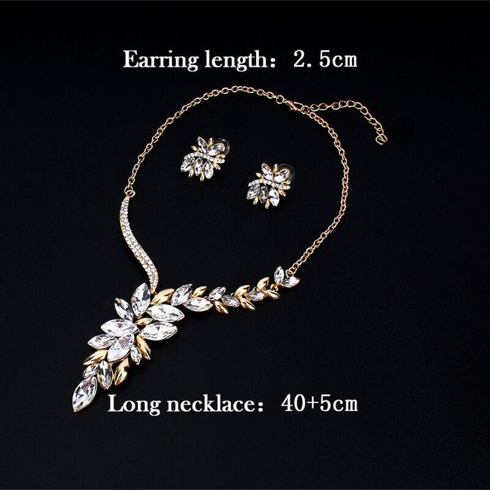 Bridal Jewellery Sets for Women Wedding Crystal Necklaces Earrings Sets Dresses Accessories