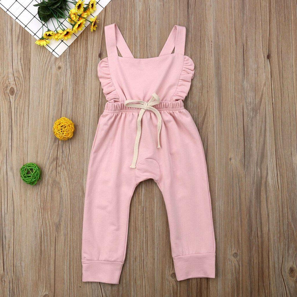 Newborn Baby Girl Boy Backless Striped Ruffle Romper Overalls Jumpsuit Clothes In Retro Syle For Boys And Girls