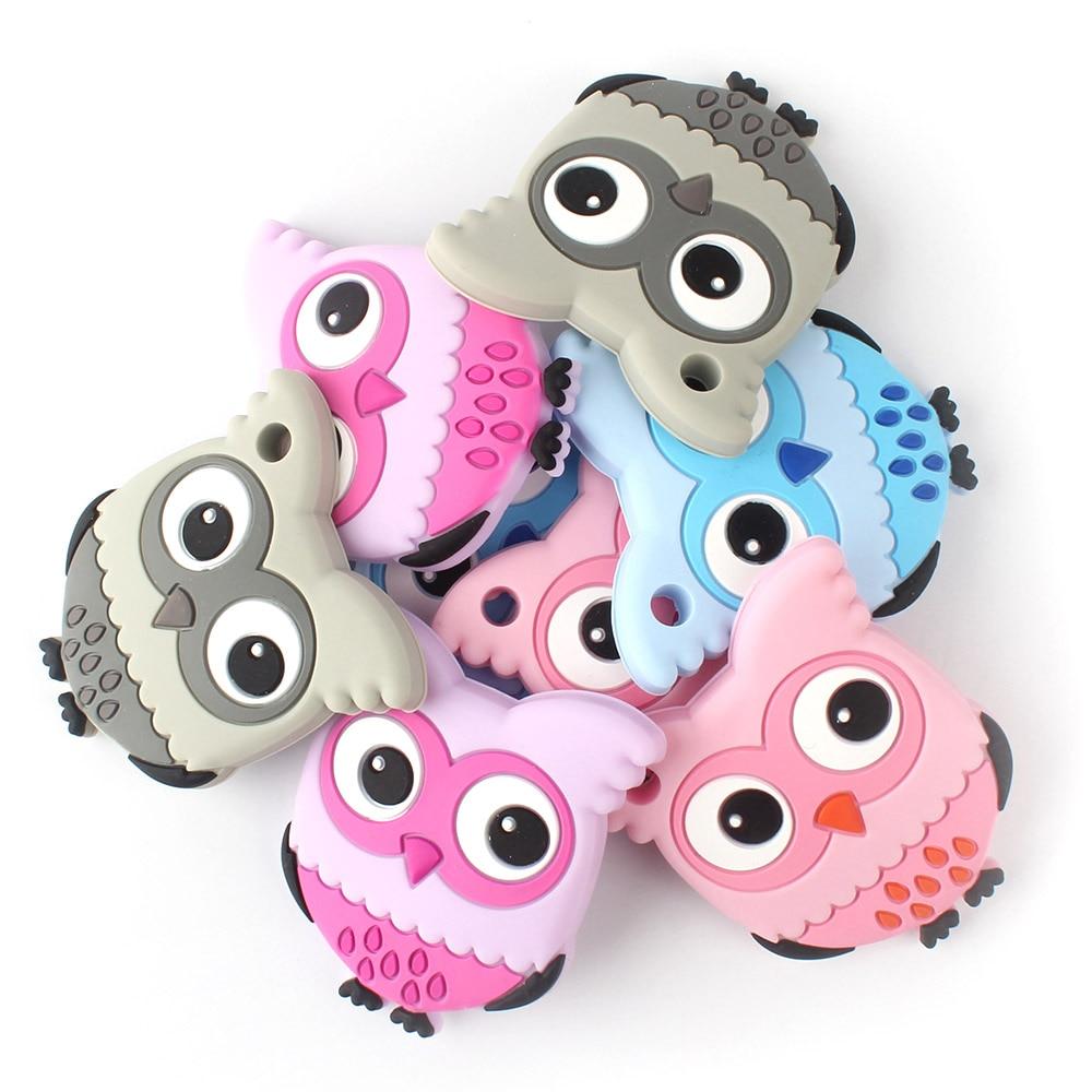 Owl Silicone Teethers Food Grade For Baby Teething  Silicone Beads Teething Toddler Toys For Kids