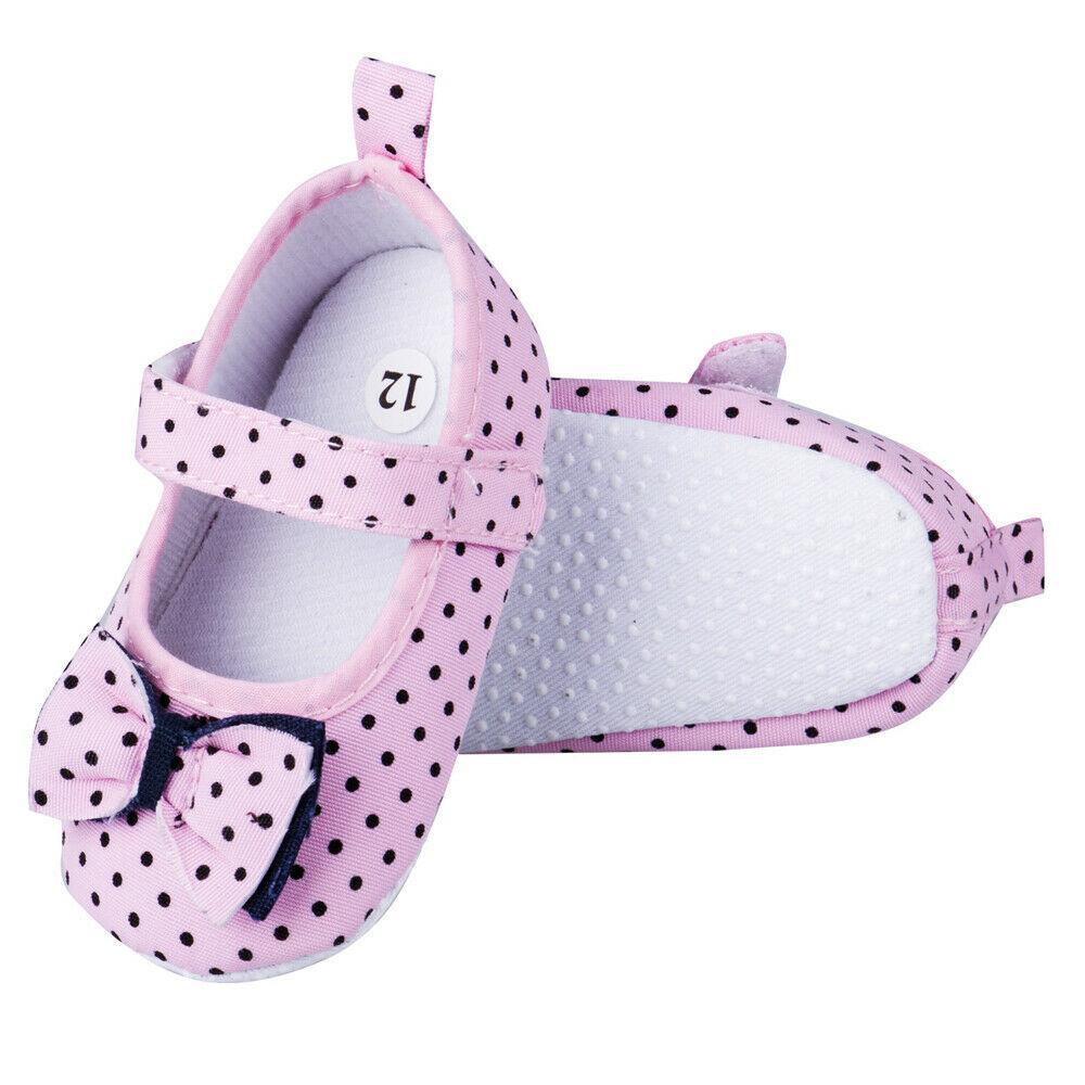 Baby Summer Shoes Anti-slip Sole Crib Shoe Bowknot Dot Print Casual For 3-12 Months Baby