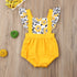 Summer Newborn Baby Girl Clothes Fly Sleeve Sunflower Print Romper Jumpsuit One-Piece Outfit  For Girls