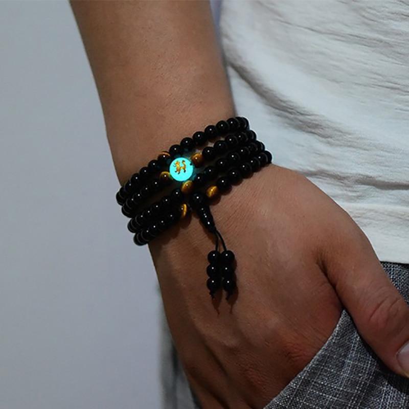 Black Elegant Luxury Modern Fashion Fluroscent Beads Bangles And Bracelets Handmade Amazing For Women Or Men