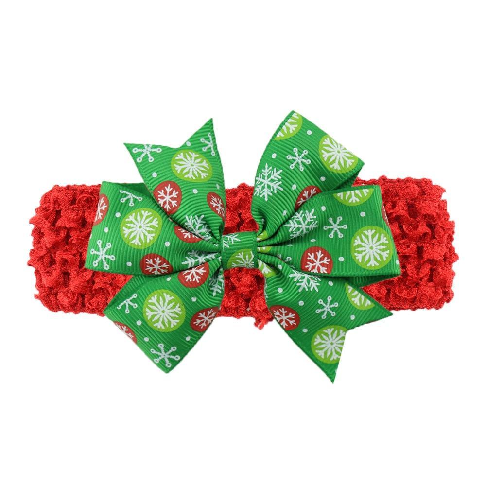 Baby Headband Ribbon Toddler Hair Accessories Girl Newborn Bow Christmas Headwear headwrap