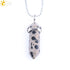 Real Raw Pink Purple Gem Crystal Necklace Hexagonal Bullet Natural Stone Necklace Pendant Women Jewelry