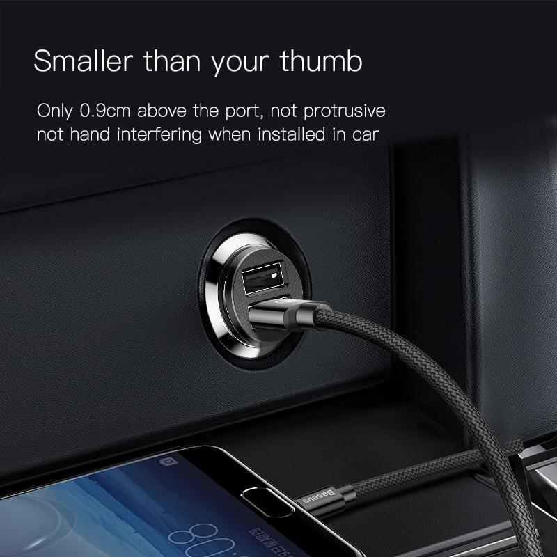 Dual Black USB Car Charger 3.1A Fast Car Charging Auto Charge Adapter Car-Chargers