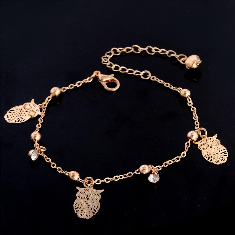 New Arrival Butterfly and Owl Charm Anklet Bracelet For Women Gold-Color Bracelet Foot Chain Ankle jewelry