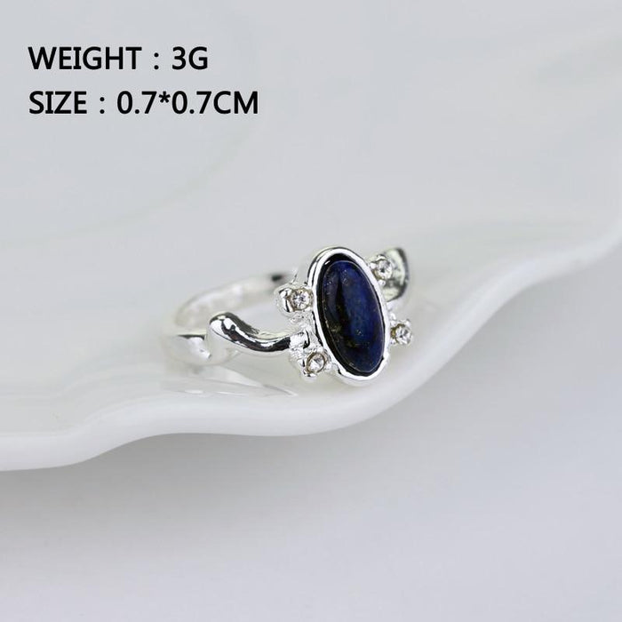 The Vampire Diaries Modern Rings Elena Gilbert Daylight Elegant Rings Vintage Crystal Ring With Blue Lapis Fashion Amazing Movies Jewelry Cosplay
