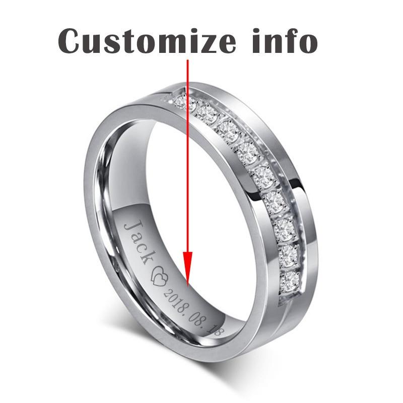 Modern Wedding Band Nice Engagement Rings For Couples Women And Men Stainless Steel Made For Lovers With Personalized Anniversary Gift