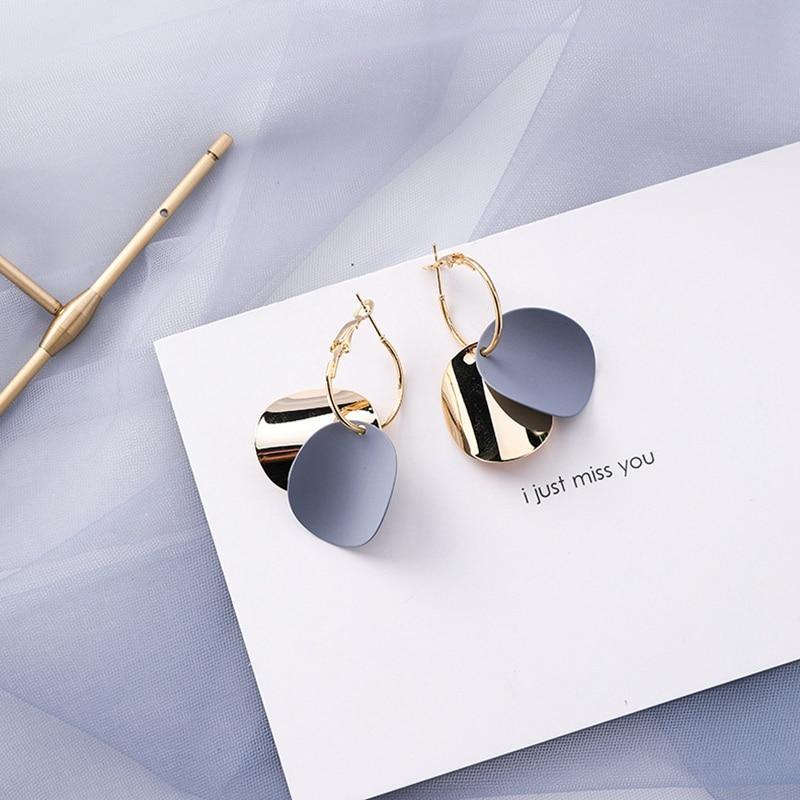 Style Blue Color Modern Fashion Elegant Geometric Dangle Earrings For Women New Luxury Cute Pendants women Jewelry