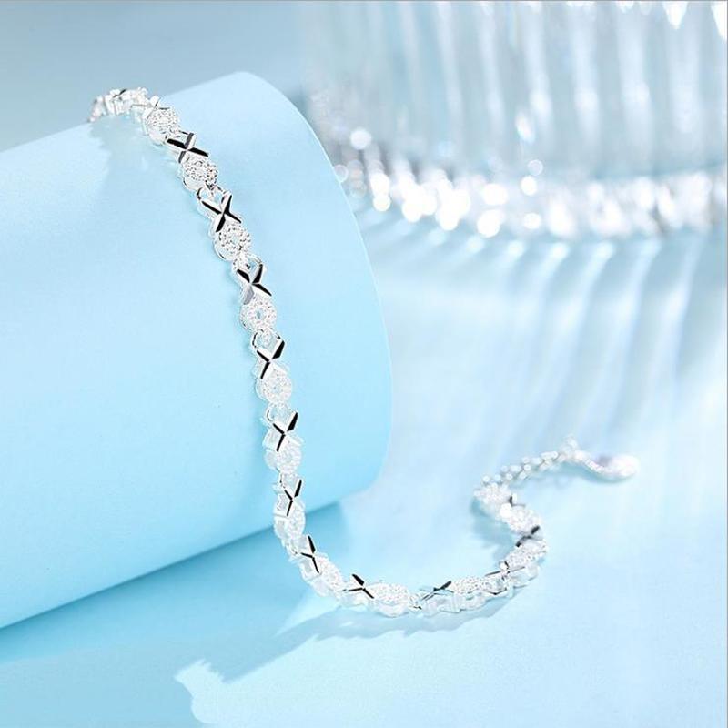 Top Quality Elegant 925 Sterling Silver Luxury Bracelets For Women Wedding Accessories Lady Fashion Zircon Geometric Bracelet Girl Gift