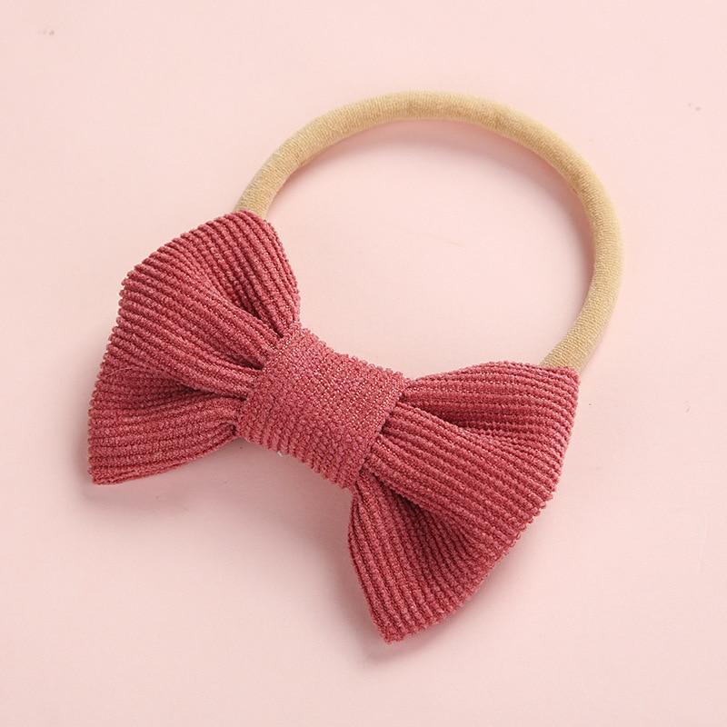 Baby Headband Bow Headbands For Girl Corduroy Head Band Thin Nylon Hairband Newborn Kids Hair Accessories Bow For Kids