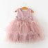 Luxury Modern Flower Newborn Baby Dress New Summer Cute Baby Girls Clothes Tulle Lace Infant Party Clothing Dress For Girls