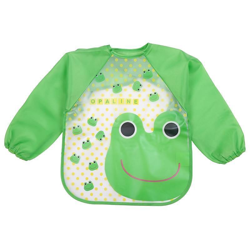 Waterproof Long Sleeve Girl Bibs Kids Burp Cloth Feeding Bib with Pocket Bib For Kids