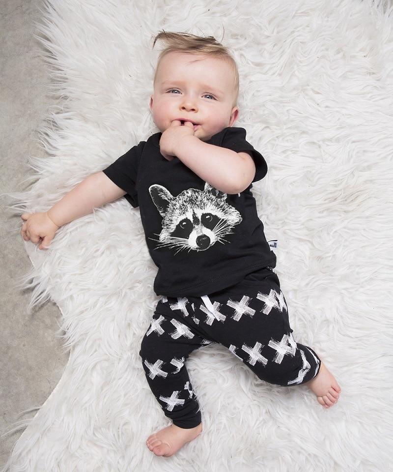 Modern Printed Baby Boy Clothes Sets T-shirt+ Pants Cartoon Printed Clothing Set For Boys In Elegant Design