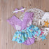 Summer Princess Floral Romper Dress For Baby Girl with Lace Sleeve+Headband For Little Princess