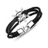 Black Leather Charm Bracelets Elegant For Men Couple Hope Rudder Bracelets Bangles For Men Women Femme Homme Fashion Jewelry Gift