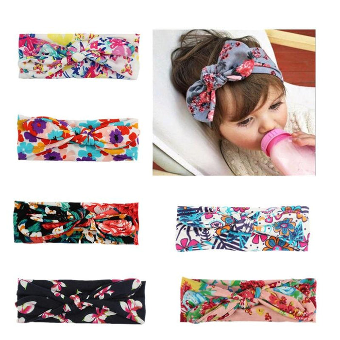 Baby Girl Headband Infant Hair Bow Accessories Cloth Band Bow For Newborn Hairband Print for Toddlers