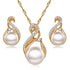 Trendy Elegant Luxury Jewelry Sets Wedding Silver Color Earrings Simulated Pearl Jewelry Set Women Necklace Set  For Women and Ladies